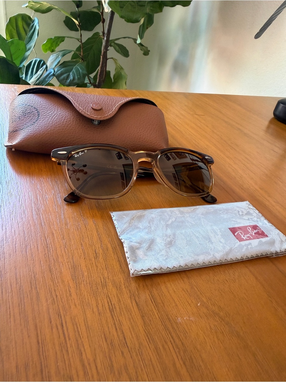 Ray-Ban Tortoiseshell and Brown Gradient Hawkeye Sunglasses - Picture 6 of 9